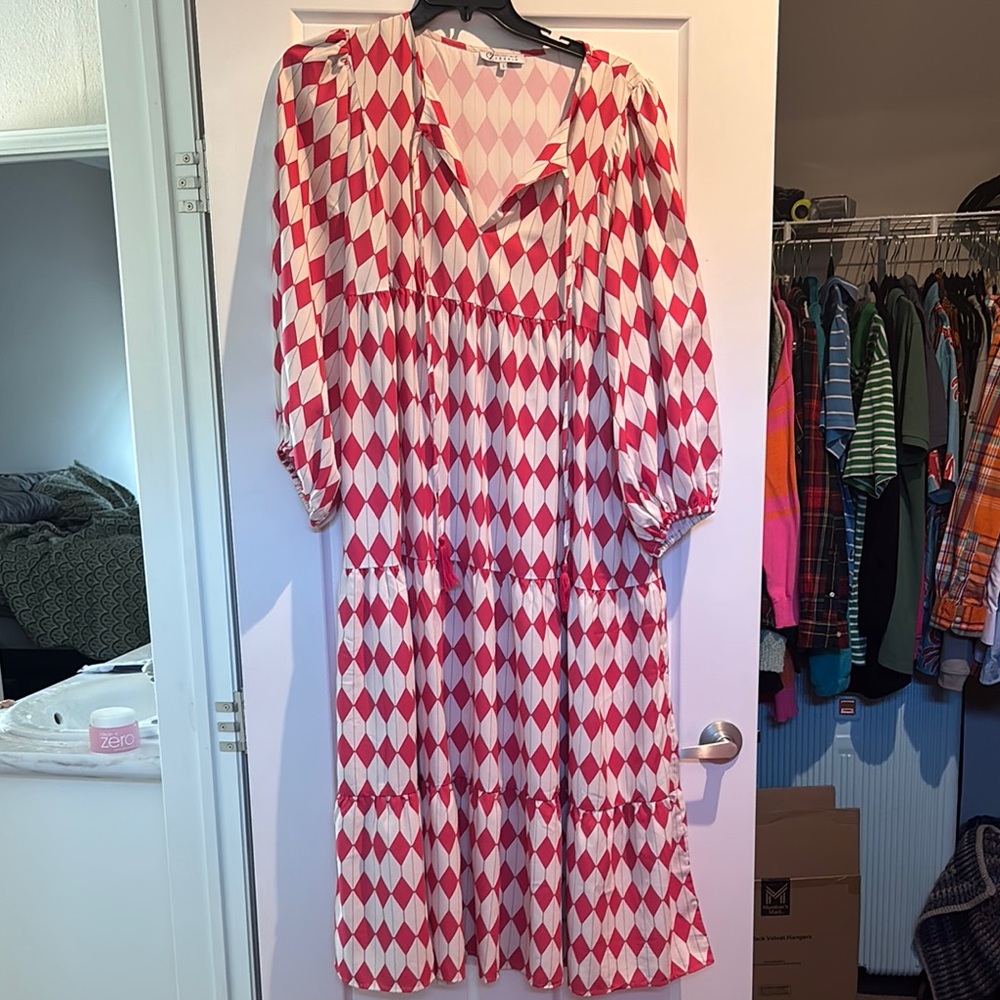 Stylish Pink and White Women's Dress